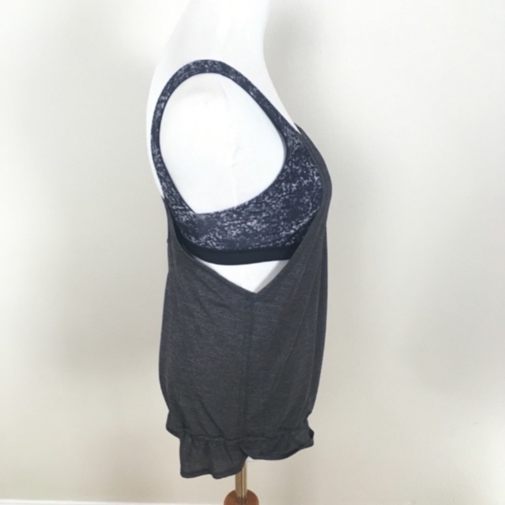 Lululemon‎ Run Times Tank Top Black Gray Layered Yoga Run Women’s Size 4 - Picture 3 of 5